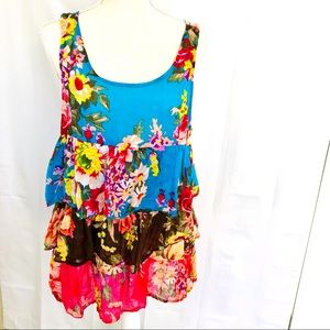 Tasha Polizzi Layered Floral Tank L